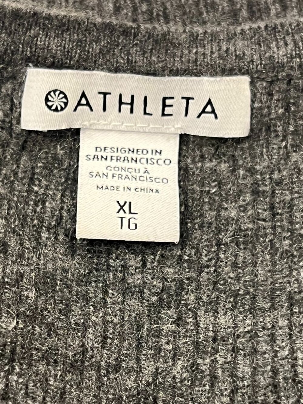 Athleta Alpine Wrap Sweater Fine Wool & Cashmere, Charcoal, XL - Picture 3 of 5